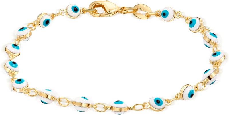 Barzel 18K Gold Plated Multicolored Evil Eye Bracelet for Women - Made in Brazil - Image 1